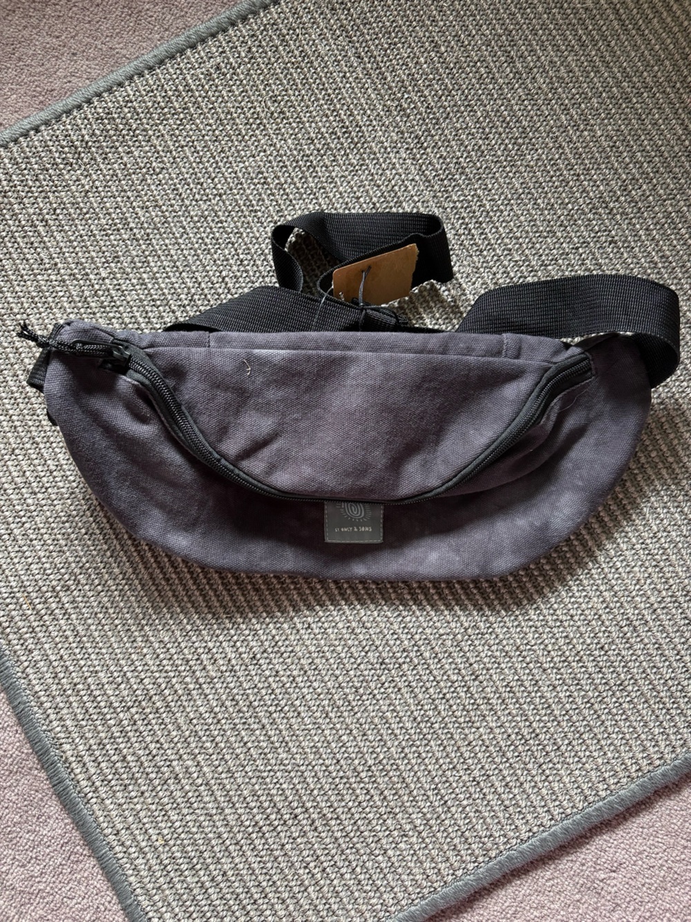 Canvas Waist Bag in Charcoal Gray - Casual Men’s Sling Pack